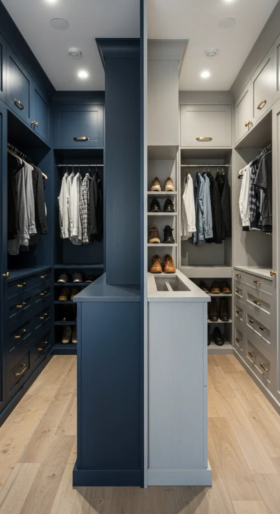 His & Hers Walk-In Closet