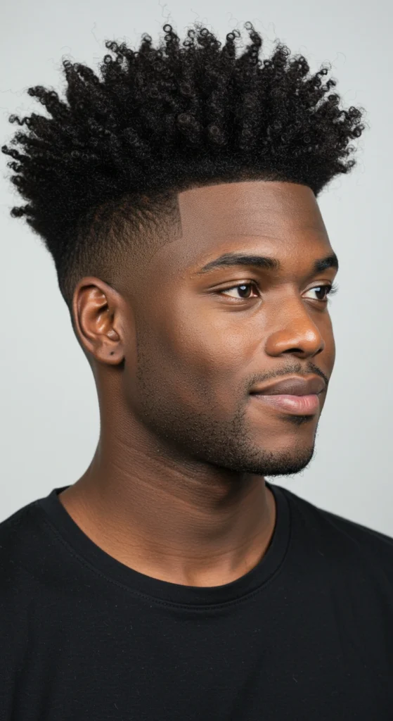 Textured Curly Top with Precision Fade
