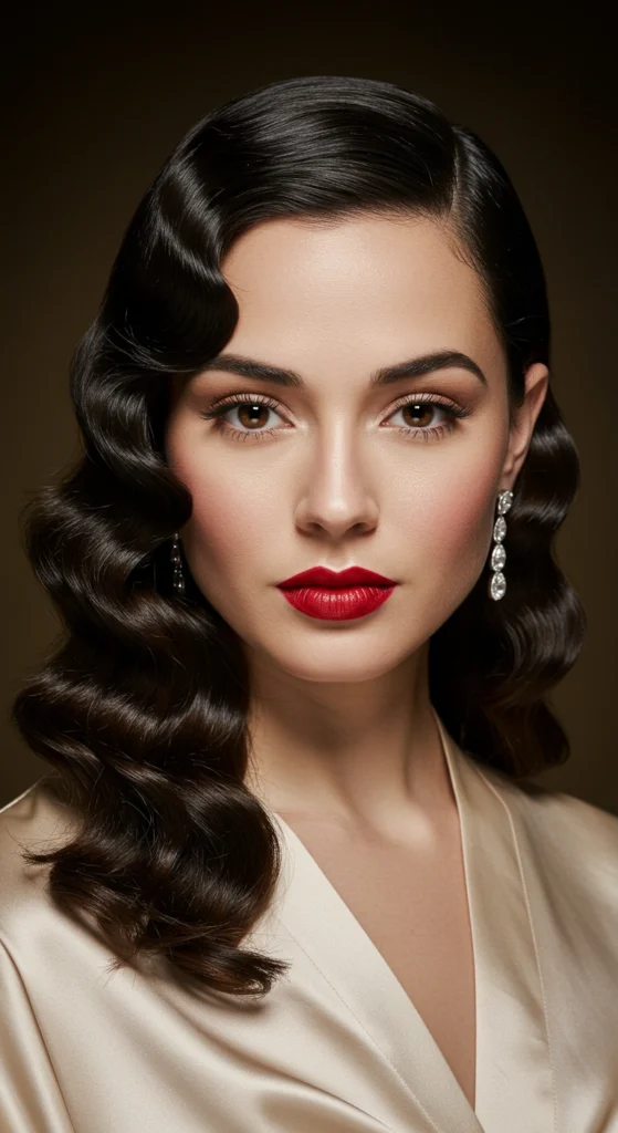Glamorous Side-Swept Waves