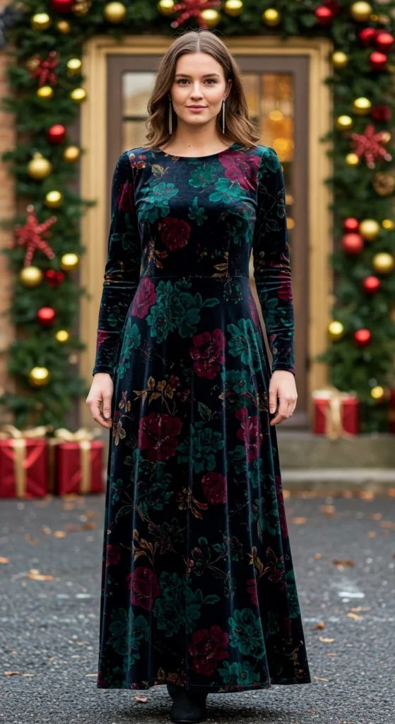 Long-Sleeve Winter Floral