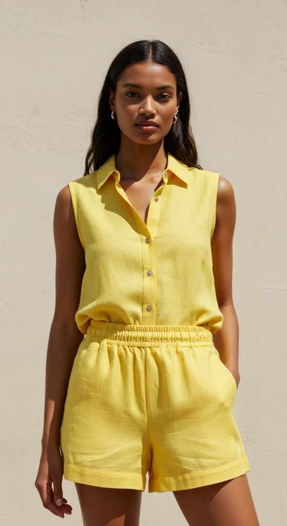 Sunny Yellow Shirt and Shorts Set