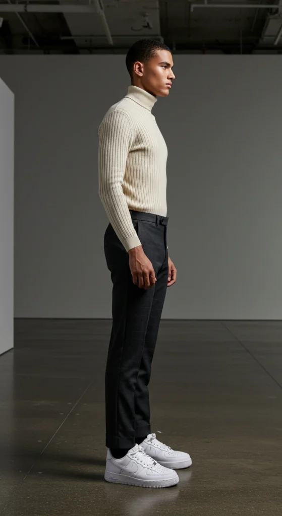 Sophisticated Edge: Sweater and Dress Pants
