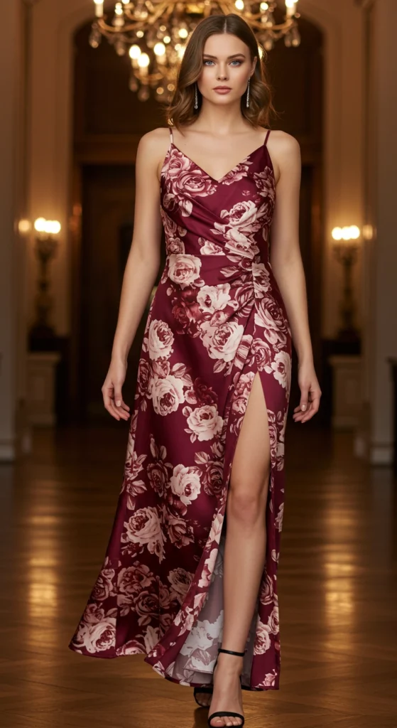 High-Slit Evening Dress