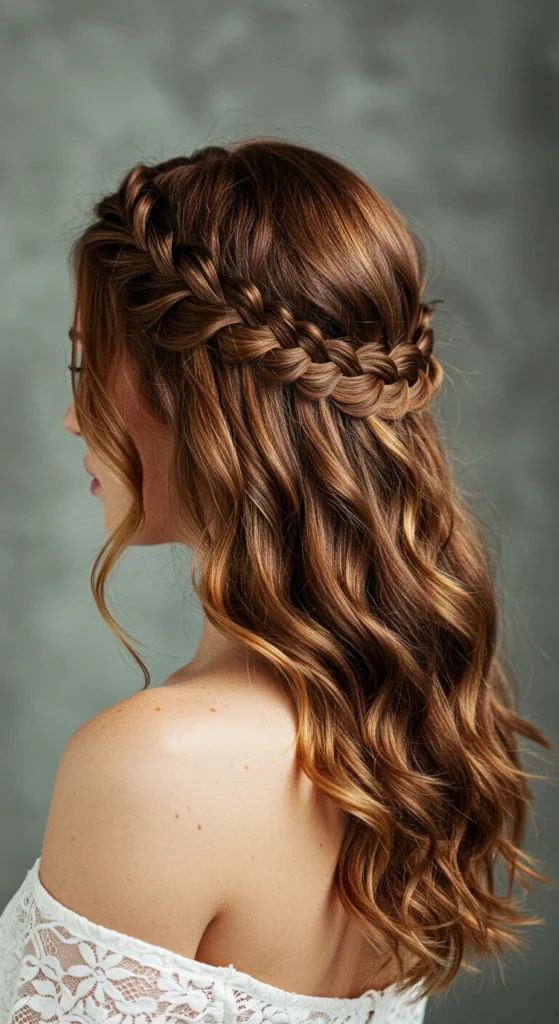 Braided Crown Half-Up Style