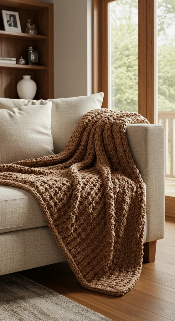 Earthy Textured Throw Blankets