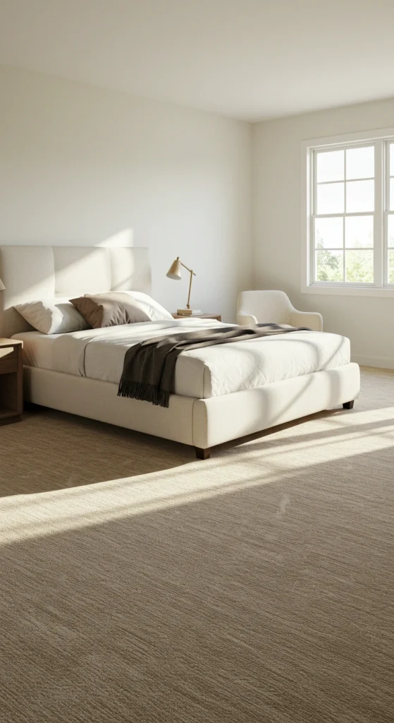 Consider Beige Lined Carpeting