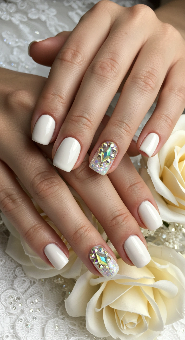 Short & Stunning: 12 Elegant Wedding Nail Designs for the Modern Bride